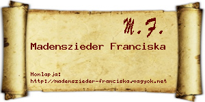 Madenszieder Franciska névjegykártya